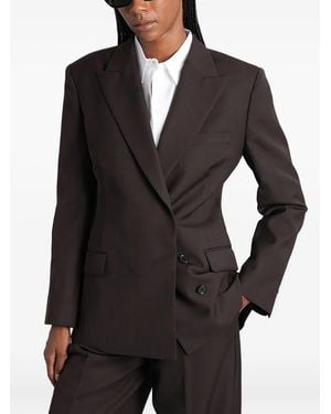 Anine Bing Double-Breasted Wool Blazer - Black