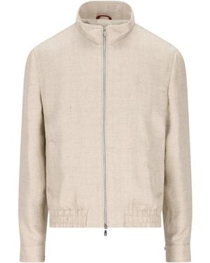 Brunello Cucinelli Silk Blend Jacket - Natural