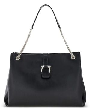 Ferragamo Hardware Chain Tote Bag - Black