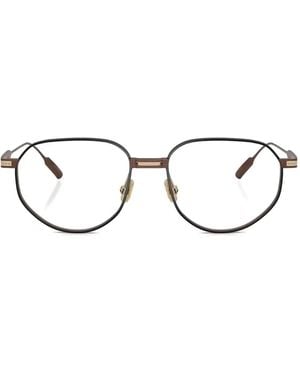 Brunello Cucinelli Geometric Titanium Frames - Brown