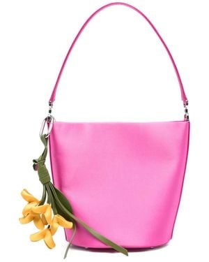 Self-Portrait Bolso Bombonera Con Charm Floral - Rosa