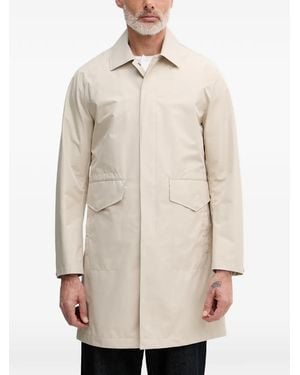 Benetton Quilted Gilet-Layered Coat - Natural
