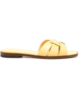 Doucal's Interwoven Leather Sandals - Metallic