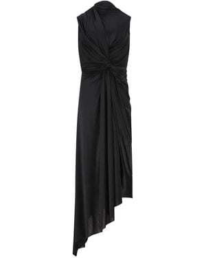 Balenciaga Asymmetrical Midi Dress - Black