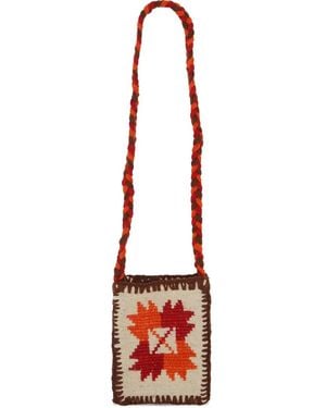Chamula Kuriertasche mit Stickerei - Rot
