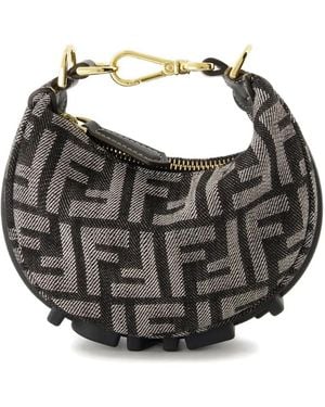 Fendi Graphy Kleine Tas Met Monogram En Rits - Grijs