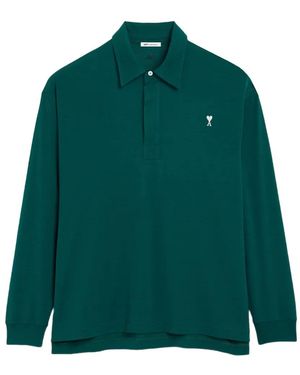 Ami Paris Katoenen Ami De Coeur Poloshirt - Groen