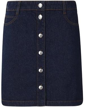 Maison Kitsuné Button-Up Spijkershirt - Blauw