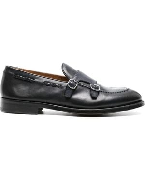 Doucal's Double-Buckle Leather Monk Shoes - Black