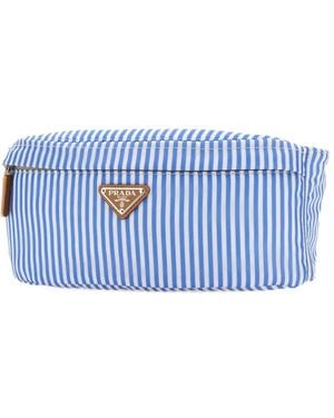 Prada Striped-Pattern Belt Bag - Blue