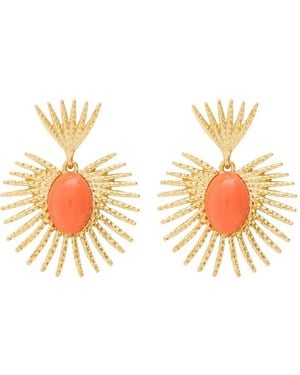 Kenneth Jay Lane Fan Drop Earrings - White