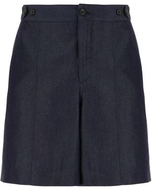 McQueen High-Waisted Denim Shorts - Blue