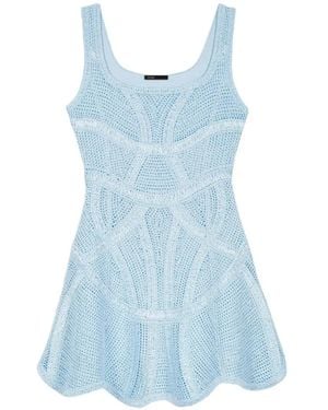 Maje Crochet Mini Dress - Blue