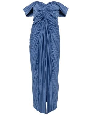 Cult Gaia Natalie Off-Shoulder Pleated Midi Dress - Blue