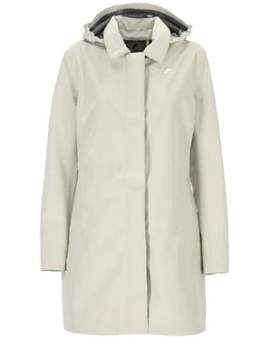 K-Way Mathy Bonded Hooded Coat - White