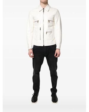 Dolce & Gabbana Collared Zip-Up Jacket - White