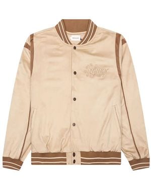 Honor The Gift Oil Head Embroidered Bomber Jacket - Natural