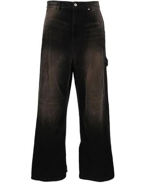 we11done Corduroy Washed-effect Carpenter Trousers - ブラック