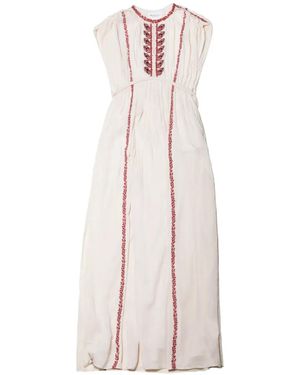 Isabel Marant Liviane Embroidered Rope-Belt Dress - White