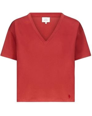 Loulou de Saison Faaa Lds V-Neck T-Shirt - Red