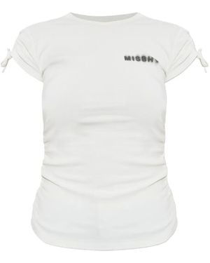 MISBHV T-Shirt mit geknoteten Ärmeln - Weiß