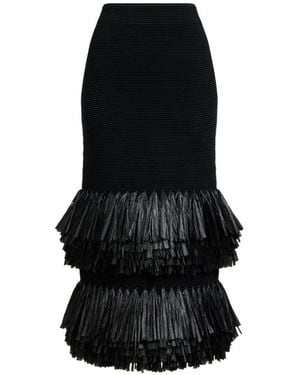 Aje. Agave Fringed Midi Skirt - Schwarz