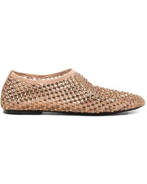 strategia shoes Square-Toe Flat Court Shoes - White