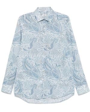 Etro Overhemd Met Paisley-Print - Blauw