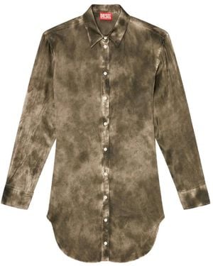 DIESEL Camisa Larga Con Logo En Jacquard - Neutro