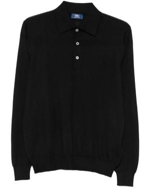 Fedeli Maglione Stile Polo A Maniche Lunghe - Nero