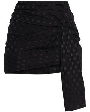 Isabel Marant Polka-Dot Draped Mini Skirt - Black