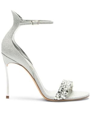 Casadei Cappa Blade Crystal-Embellished Sandals - White