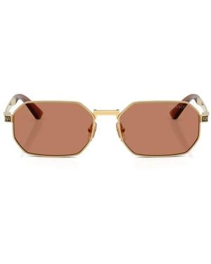 Versace Lunettes De Soleil À Monture Géométrique - Rose