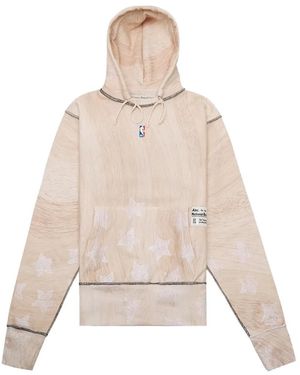 Advisory Board Crystals Wood Grain Star-Print Hoodie - Natural