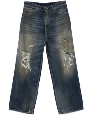 Vetements Vaqueros rasgados con efecto envejecido - Azul