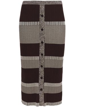 Proenza Schouler Striped Midi Skirt - ブラック