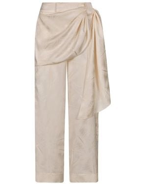 Johanna Ortiz Calma Jacquard Straight Pants - White