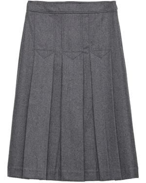 Prada Geplooide Rok - Grijs