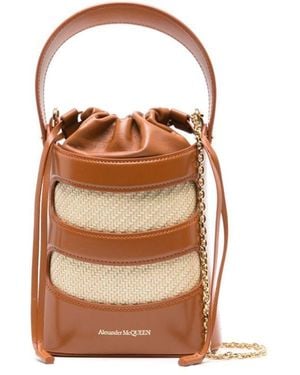 Alexander McQueen Borsa A Secchiello Rise Mini - Marrone