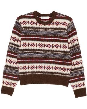 DUNST Pullover mit Fairisle-Muster - Braun