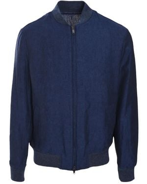 Luciano Barbera Linnen Jack - Blauw