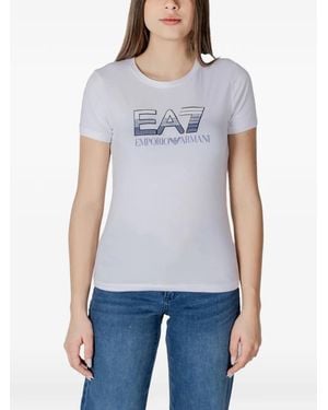 EA7 Logo-Print T-Shirt - White