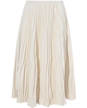 Proenza Schouler Faux Leather Pleated A-Line Skirt - White