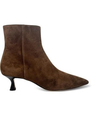 Mara Bini Bottines En Daim À Bout Pointu - Brown