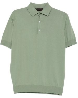 FILIPPO DE LAURENTIIS Short-Sleeved Knitted Polo Shirt - Green