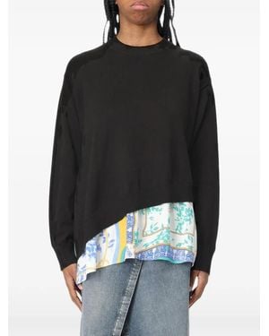 Moschino Printed-Insert Asymmetric Jumper - Black