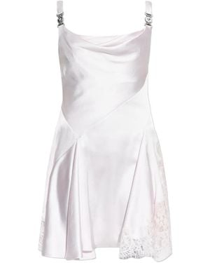 Versace Mini Lace-Trim Satin Dress - White