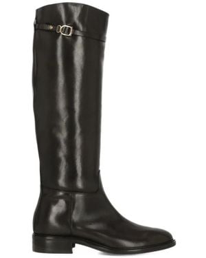 Julie Dee Buckle-Embellishment Boots - Black