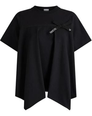 Patou Draped Bow-Detail T-Shirt - Black