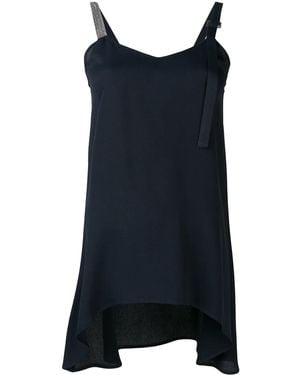 Fabiana Filippi Donna Top With Satin Finish And Decorative Straps - Blue